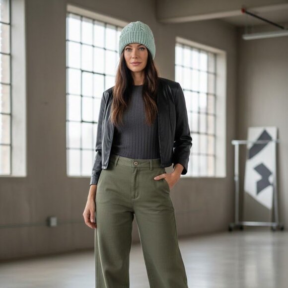 Handknitted Hat Toque Beanie Pale Mint Green Twist - Picture 1 of 3